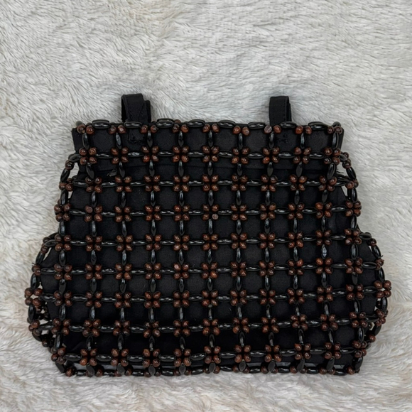 Wooden bead retro boho shoulder bag - Picture 1 of 3
